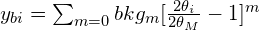 y_{bi} = \sum_{m=0}bkg_m[\frac{2\theta_i}{2\theta_M} - 1]^m