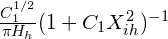 \frac{C_1^{1/2}}{\pi H_h}(1+C_1X_{ih}^2)^{-1}